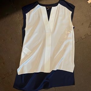 BCBG XXS baby blue and navy blouse tank top